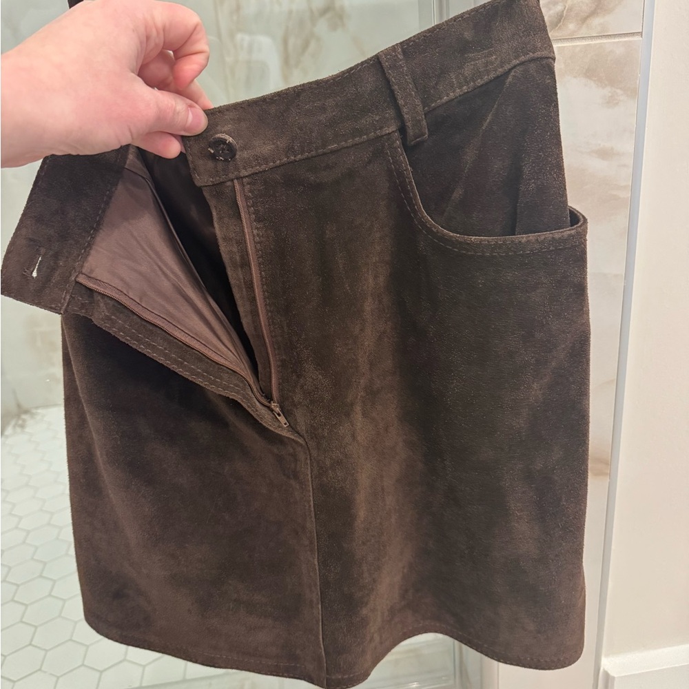 Miu Miu Dark Brown Suede Skirt - Picture 4 of 12